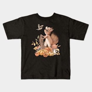 Cute squirrel talk to a bird Kids T-Shirt